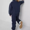 1,5-8 anos | Conjunto de camisola com gola em funil e calças de fato de treino