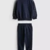 1,5-8 anos | Conjunto de camisola com gola em funil e calças de fato de treino