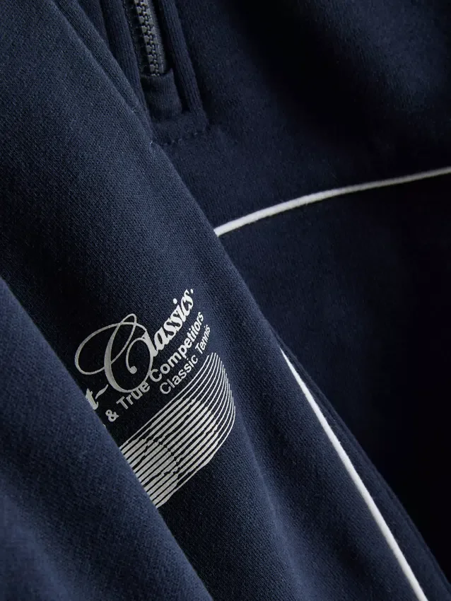 1,5-8 anos | Conjunto de camisola com gola em funil e calças de fato de treino