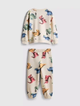 1,5-8 anos | Conjunto de camisola e calças de treino com estampado de dinossauros