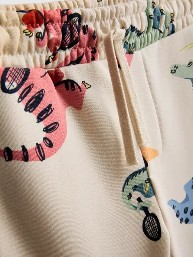 1,5-8 anos | Conjunto de camisola e calças de treino com estampado de dinossauros