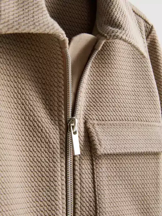 1,5-8 anos | Conjunto de casaco com fecho em jacquard e calças de fato de treino