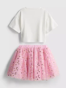 1,5-8 anos | Conjunto de t-shirt com estampado de unicórnio e saia tutu