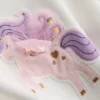 1,5-8 anos | Conjunto de t-shirt com estampado de unicórnio e saia tutu