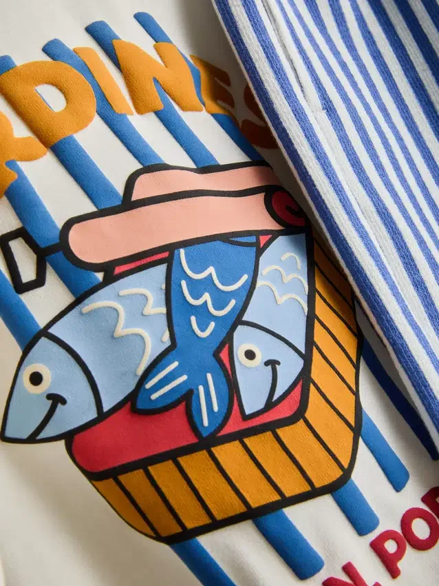 1,5-8 anos | Conjunto de t-shirt e calções com motivo de sardinhas
