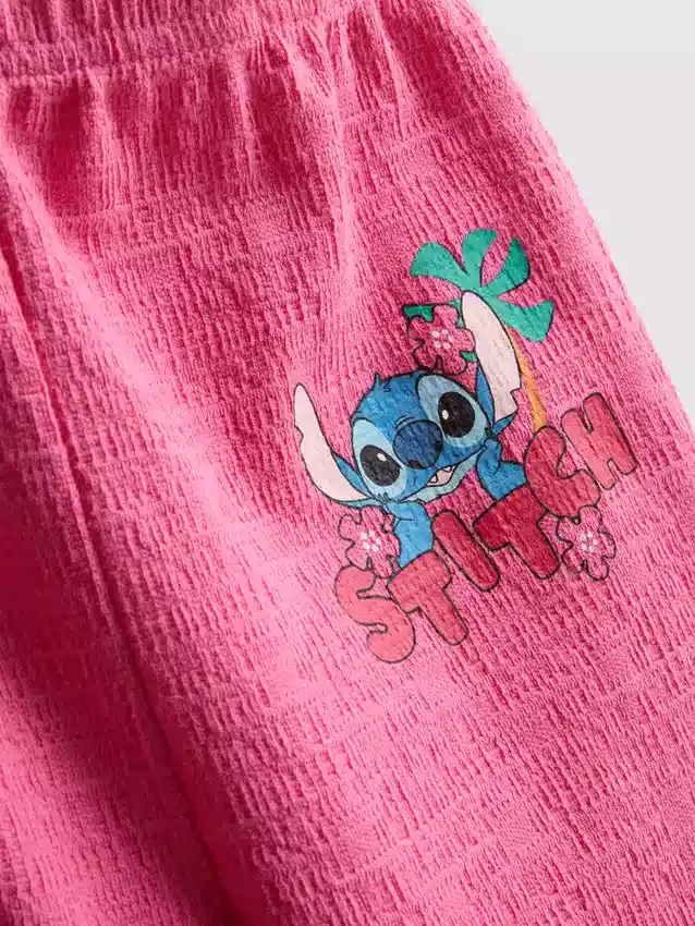 1,5-8 anos | Conjunto de top e calças com ric rac do Stitch da Disney