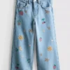 1,5-8 anos | Jeans com bordados de frutas