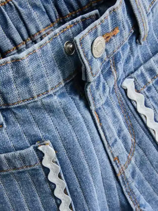 1,5-8 anos | Jeans com riscas e ric rac