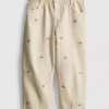 1,5-8 anos | Jeans tipo «paperbag» com bordado floral