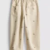 1,5-8 anos | Jeans tipo «paperbag» com bordado floral