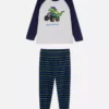 1,5-8 anos | pijama de malha polar com padrão de dinossauros