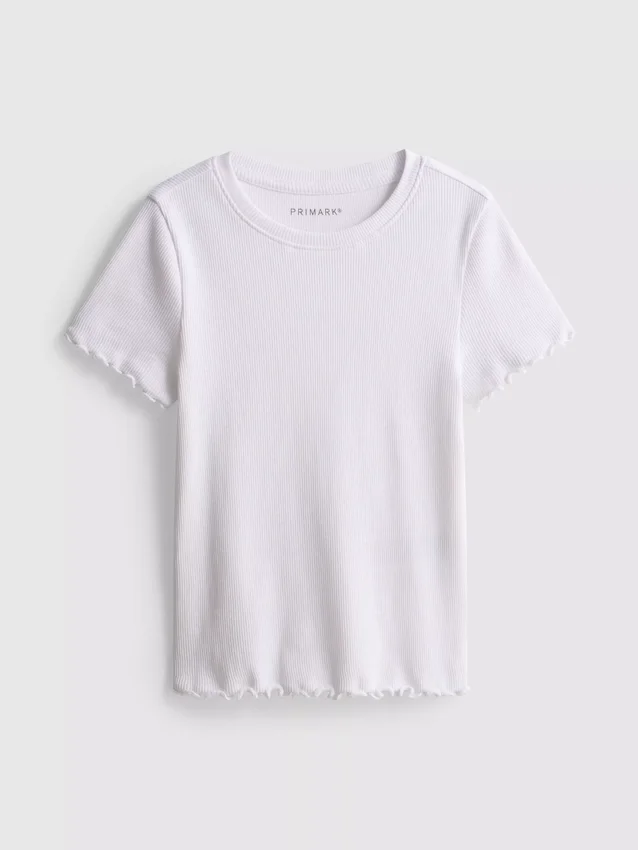 1,5-8 anos | T-shirt com acabamento em canelado