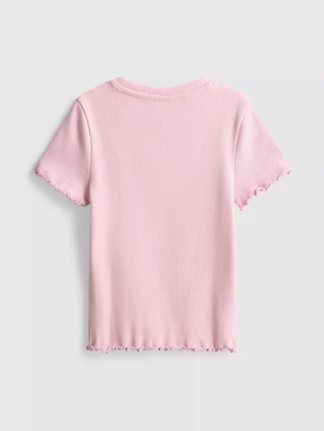 1,5-8 anos | T-shirt com acabamento em canelado
