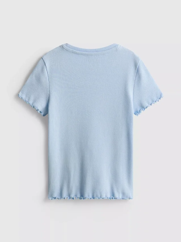 1,5-8 anos | T-shirt com acabamento em canelado
