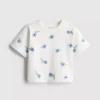 1,5-8 anos | T-shirt com bordado em ponto cruz