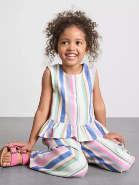 1,5-9 anos | blusa com peplum às riscas
