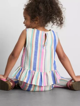 1,5-9 anos | blusa com peplum às riscas