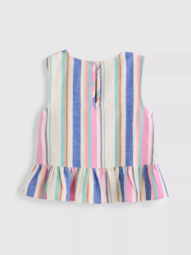 1,5-9 anos | blusa com peplum às riscas