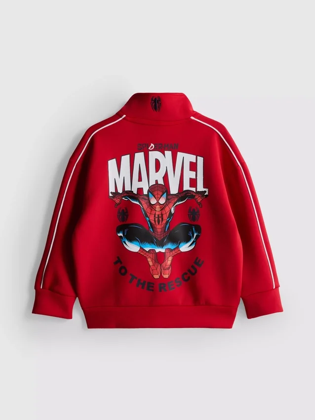 1,5-9 anos | Camisola com fecho e gola em funil do Homem-Aranha da Marvel