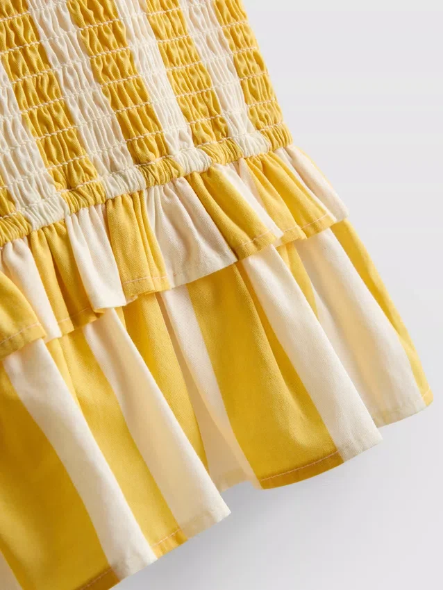 1,5-9 anos | Conjunto de blusa com peplum às riscas e calças