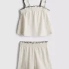 1,5-9 anos | Conjunto de blusa e calções com textura enrugada