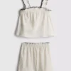 1,5-9 anos | Conjunto de blusa e calções com textura enrugada