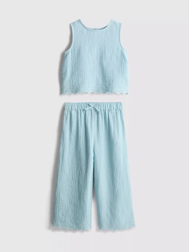 1,5-9 anos | Conjunto de blusa sem mangas e calças