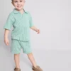 1,5-9 anos | Conjunto de camisa às riscas e calções