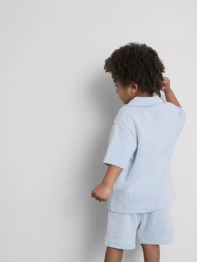 1,5-9 anos | Conjunto de camisa às riscas e calções