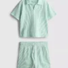 1,5-9 anos | Conjunto de camisa às riscas e calções