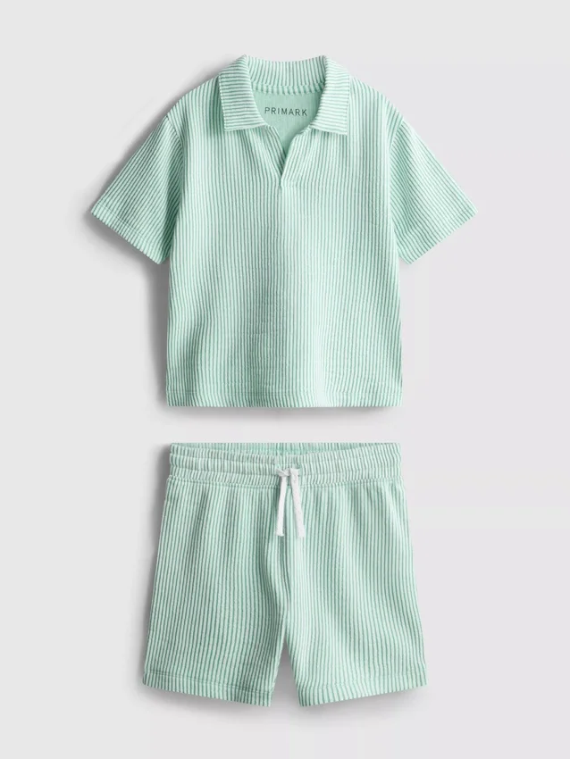 1,5-9 anos | Conjunto de camisa às riscas e calções