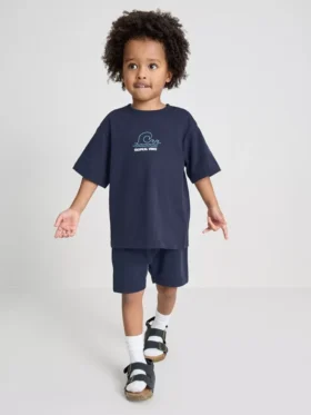 1,5-9 anos | Conjunto de camisas e calções com estampado tropical flocado