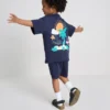 1,5-9 anos | Conjunto de camisas e calções com estampado tropical flocado