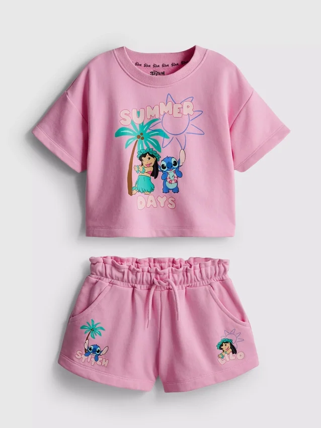 1,5-9 anos | Conjunto de camisas e calções do Stitch da Disney