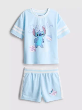 1,5-9 anos | Conjunto de camisas e calções do Stitch da Disney