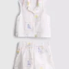 1,5-9 anos | Conjunto de camisola sem mangas e calções bordados