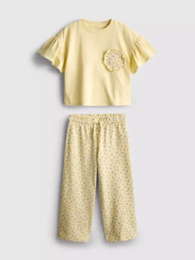 1,5-9 anos | Conjunto de t-shirt com folhos e calças