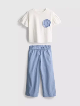 1,5-9 anos | Conjunto de t-shirt com folhos e calças