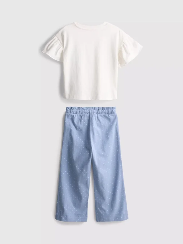 1,5-9 anos | Conjunto de t-shirt com folhos e calças