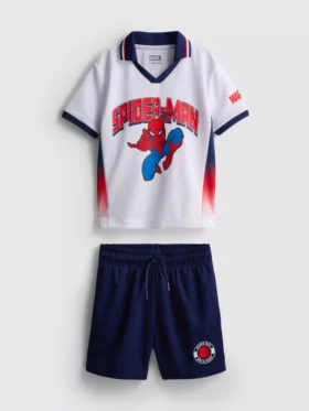 1,5-9 anos | Conjunto de t-shirt e calções de futebol do Homem-Aranha da Marvel