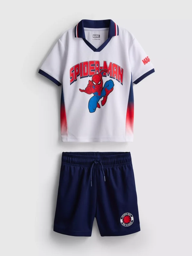 1,5-9 anos | Conjunto de t-shirt e calções de futebol do Homem-Aranha da Marvel