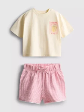 1,5-9 anos | Conjunto de t-shirt larga e calções