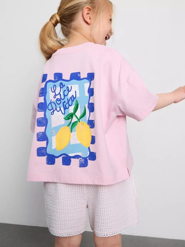 1,5-9 anos | Conjunto de t-shirt larga e calções
