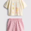 1,5-9 anos | Conjunto de t-shirt larga e calções