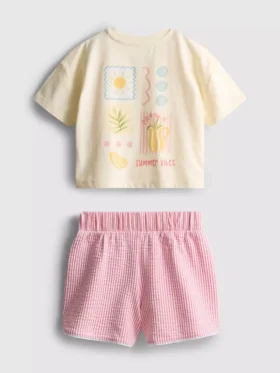1,5-9 anos | Conjunto de t-shirt larga e calções
