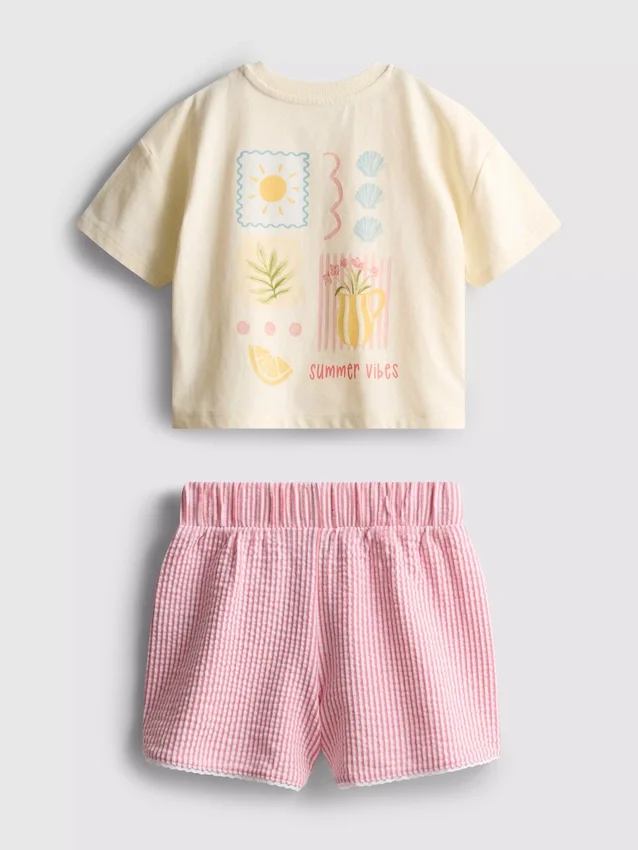 1,5-9 anos | Conjunto de t-shirt larga e calções