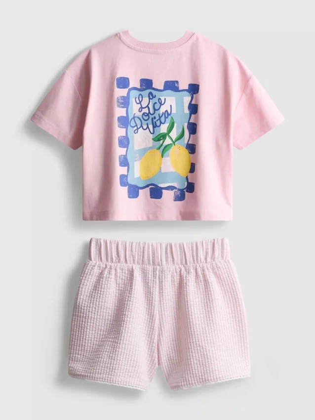 1,5-9 anos | Conjunto de t-shirt larga e calções