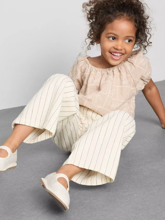 1,5-9 anos | Jeans de riscas finas com perna larga
