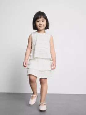 1,5-9 anos | saia-calça em camadas com acabamento em renda
