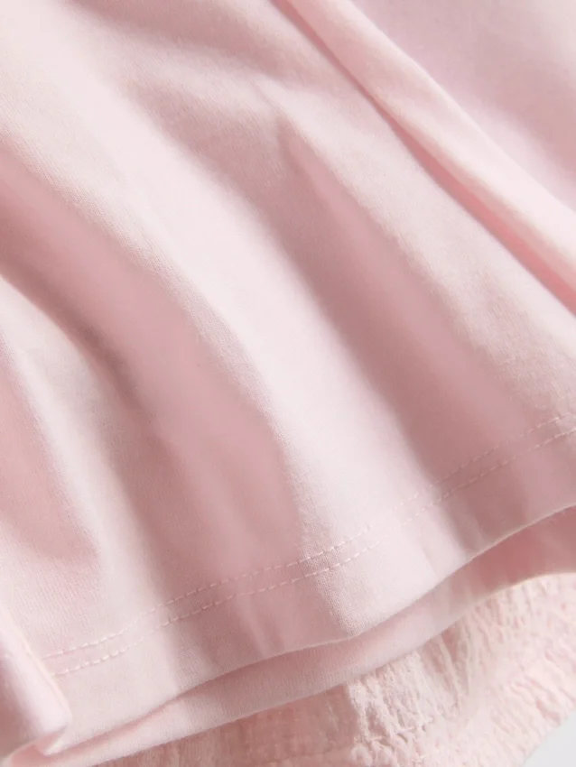 1,5-9 anos | saia-calça em camadas com acabamento em renda